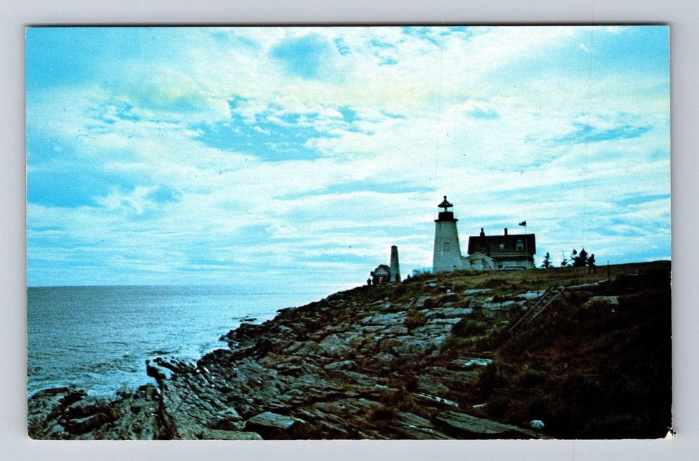 Pemaquid Point ME-Maine Pemaquid Light Lighthouse Vintage Postcard Standard PC