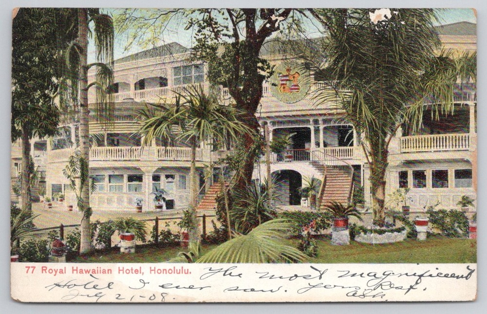 Royal Hawaiian Hotel Honolulu HI 1908 Postcard Private Mailing Card