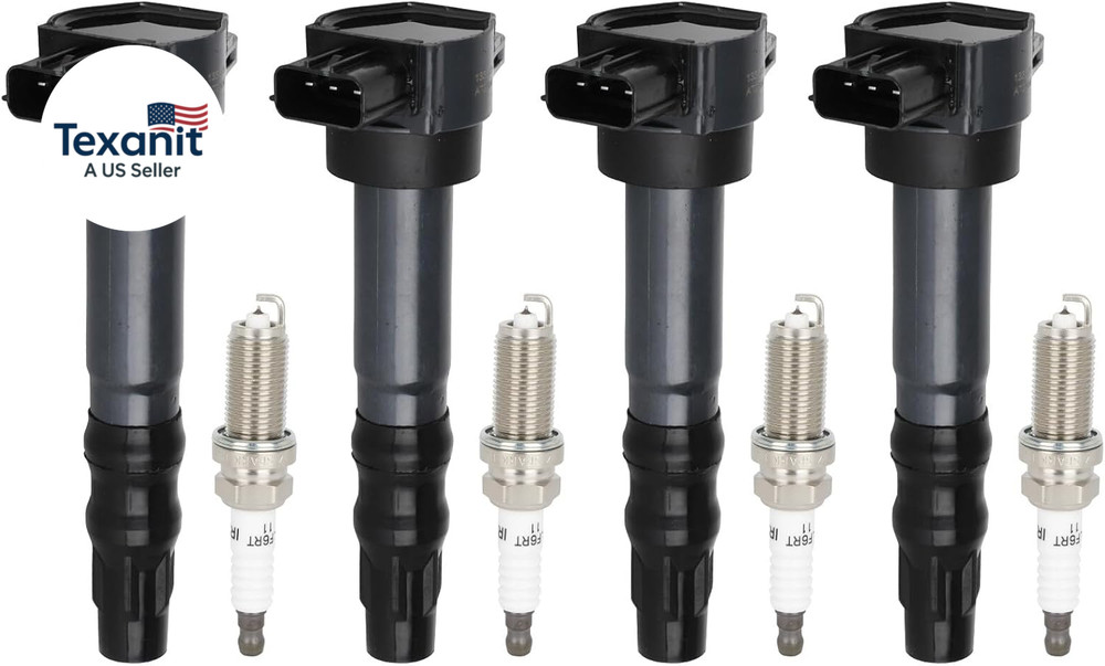 4 Ignition Coils with 4 Iridium Spark Plugs,Uf532,Coils Packs,For Mitsubishi Out
