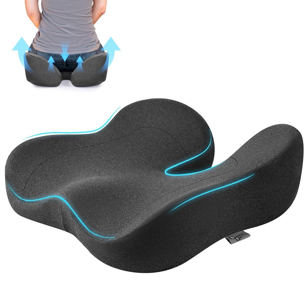 Soft Support Memory Foam Seat Cushion - Wide Cushion for Wide Hip Office Work...