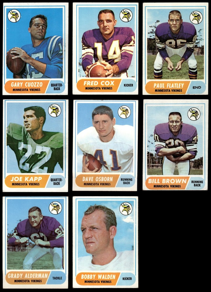 1968 Topps Minnesota Vikings Team Set 3 - VG 7127910
