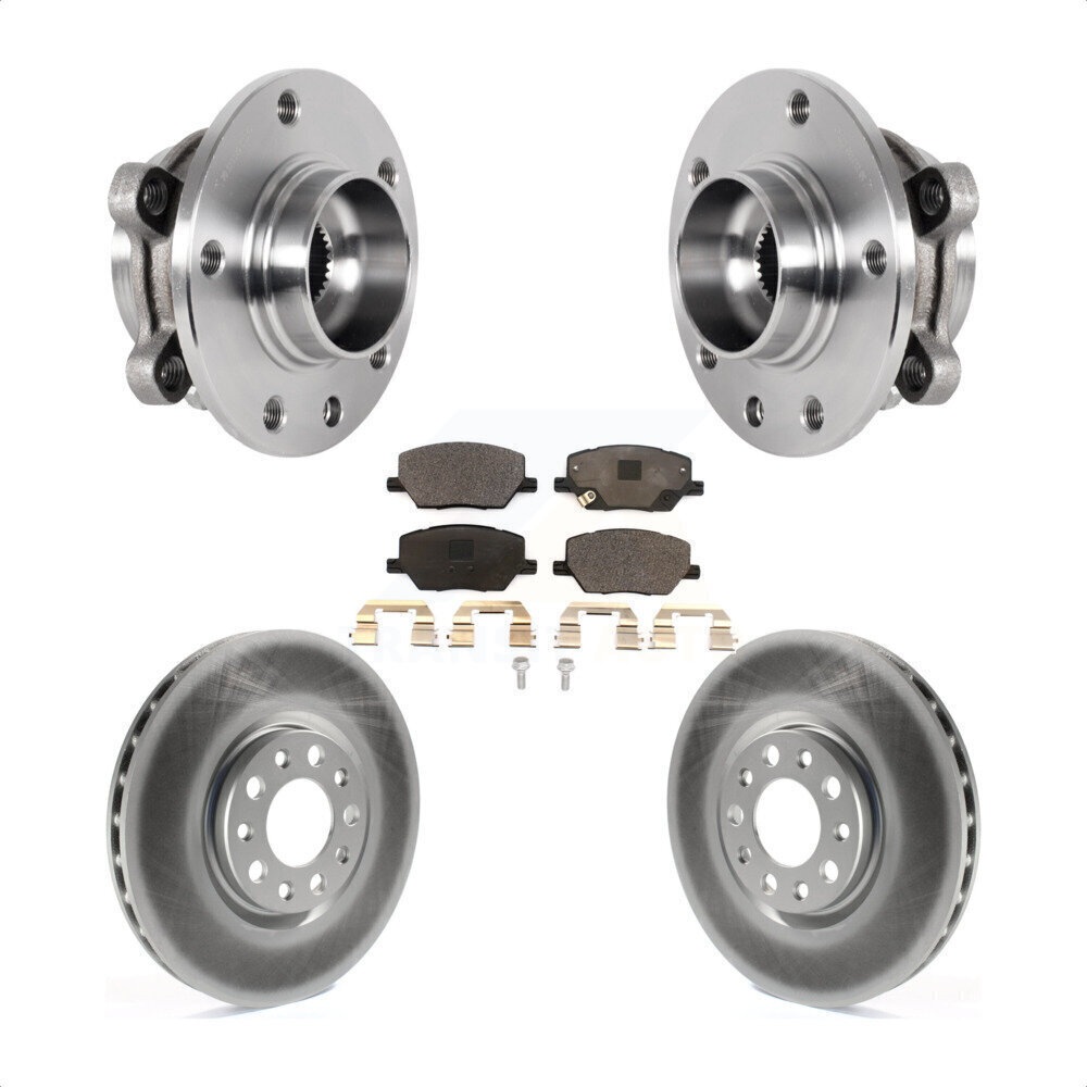 Front Hub Bearing Coated Brake Rotor Pad Kit For Jeep Compass Renegade Fiat 500X