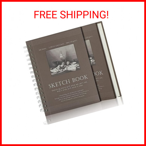 Sketch Book 5.5x8.5 - Small Sketchbook for Drawing - Spiral Bound Art Sketch Pad