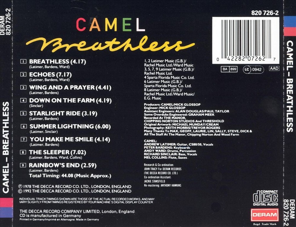 Camel Breathless New Cd