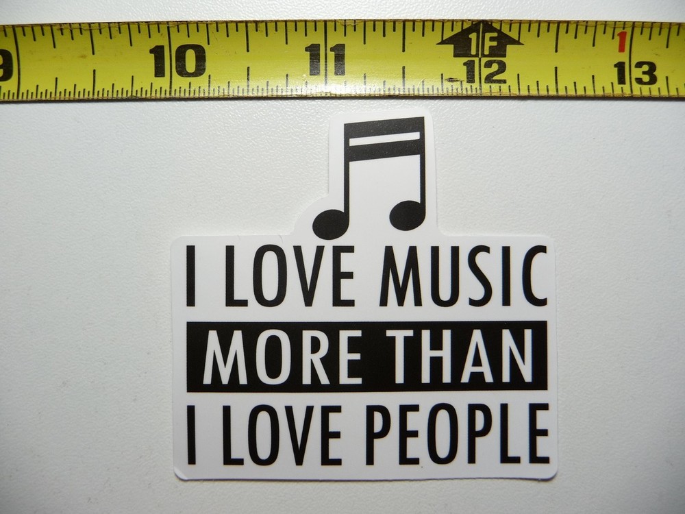 Music Lover Sticker - I Love Music More Than People Decal for Fans