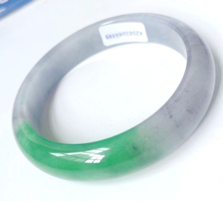 Certified Grade A 59mm Natural Burma Jade jadeite Bangle Bracelet