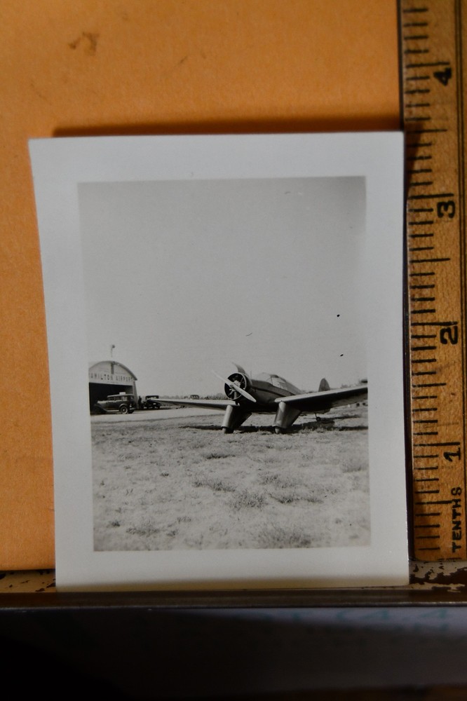 Vintage B&W Photograph Aeronca L Low Wing Monoplane Aircraft Hamilton Airport