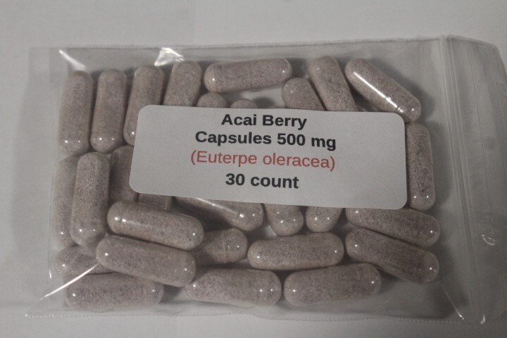 Acai Berry Capsules (Euterpe oleracea) 500mg -  30 count-image