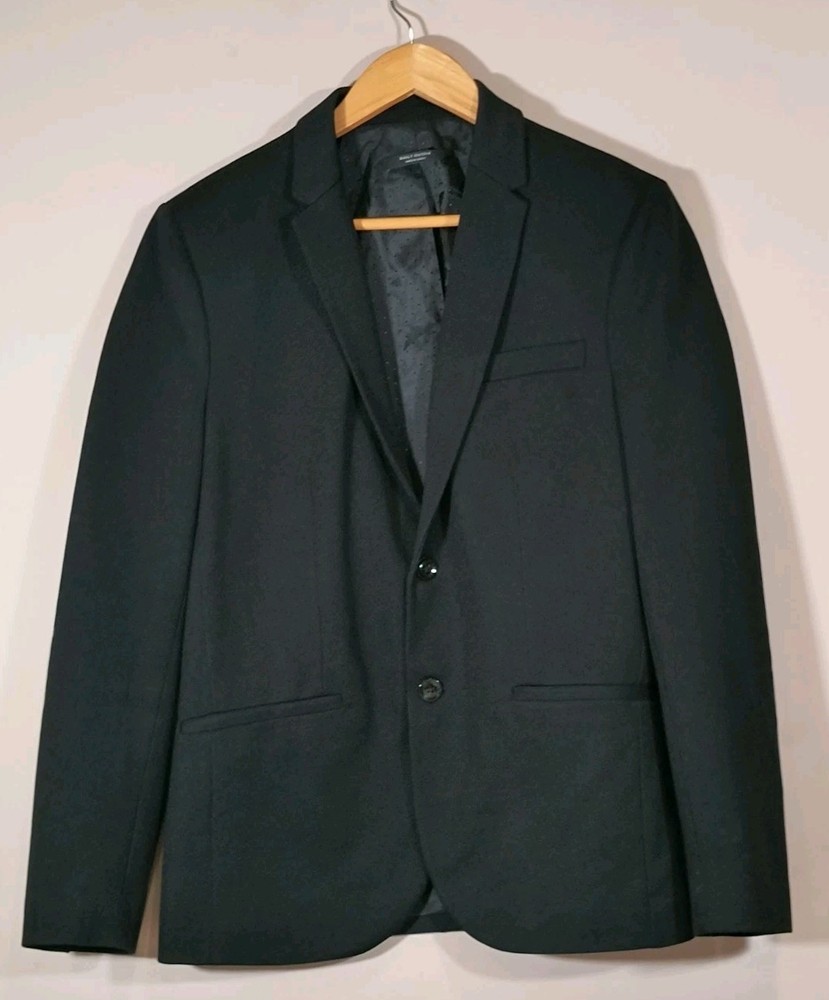 Zara Essentials Men's Black Blazer Jacket - Size Medium (USA M / EUR M)