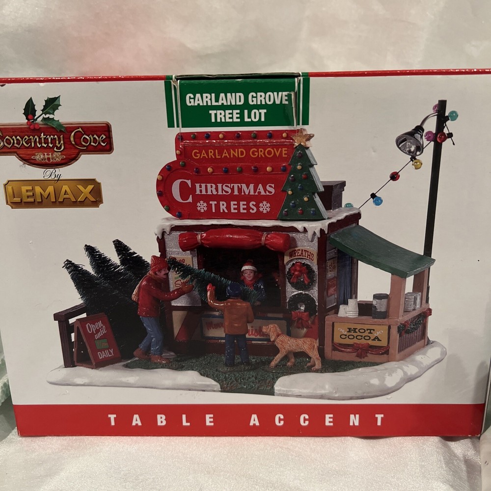 Lemax Christmas Village Garland Grove Tree Lot #83354 Table Accent Decor-image
