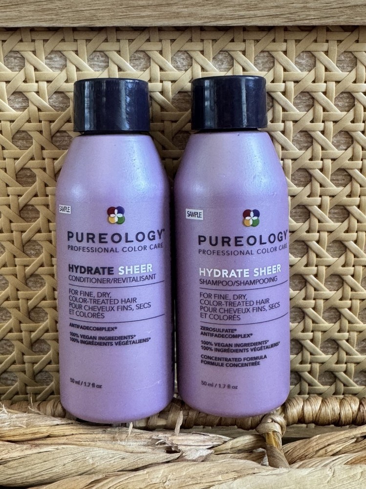 Pureology Hydrate Sheer Shampoo & Conditioner Duo 1.7 Oz Fine Dry Colored Hair