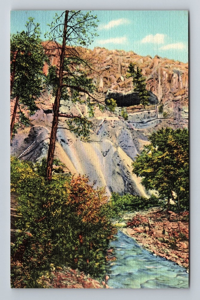 Canyon Rito De Los Frijoles NM-New Mexico Ceremonial Cave Vintage Postcard PC
