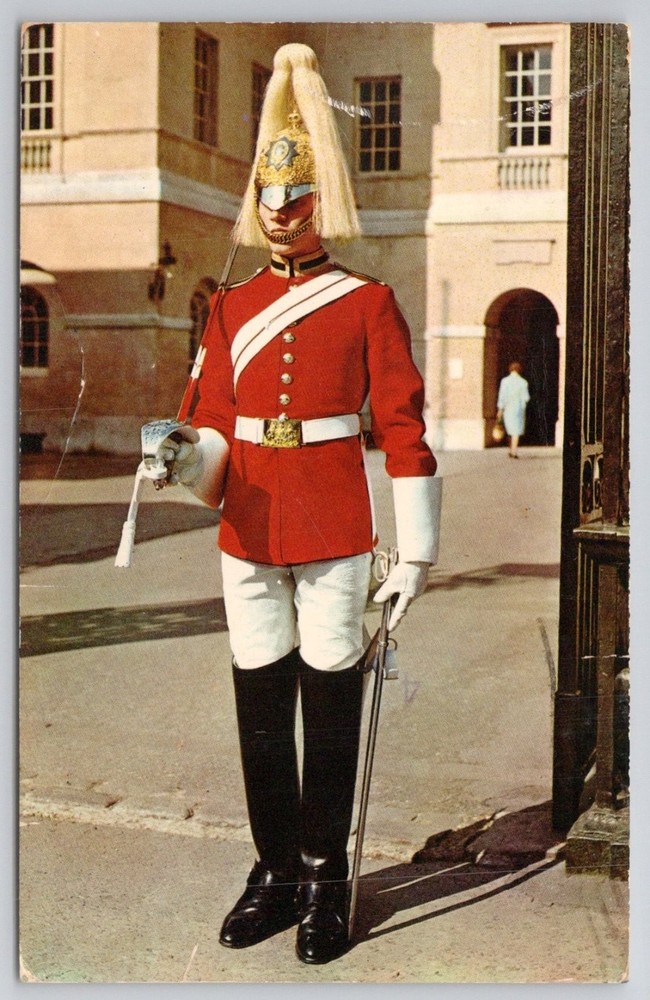 1975 London Horse Guardsman Whitehall UK Photo Postcard Posted