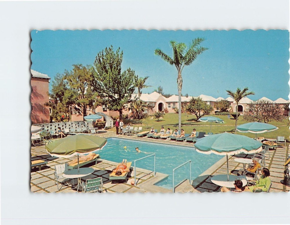 Postcard The pool at Harmony Hall South Shore Bermuda British Overseas Territory