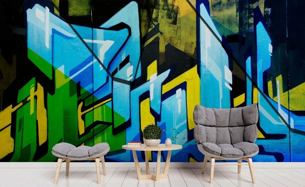 3D Abstract Graffiti Wallpaper Wall Mural Removable Self-adhesive 225-image