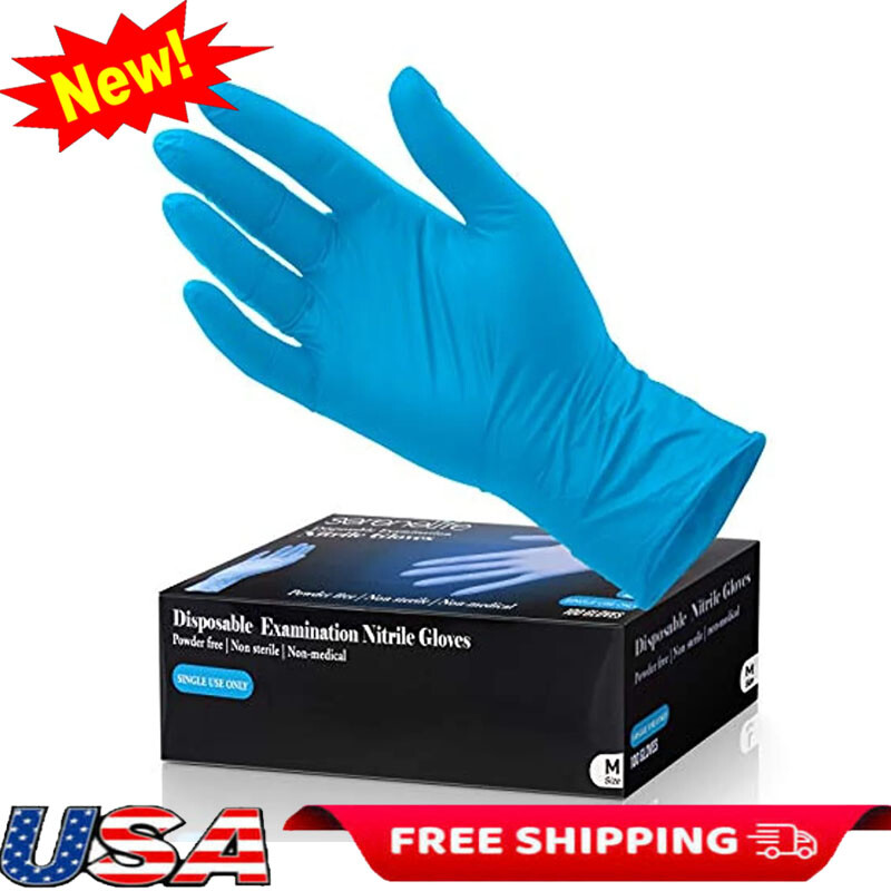 100 Pc Industrial Nitrile & Vinyl Gloves Disposable Non-Sterile Powder Free Hot