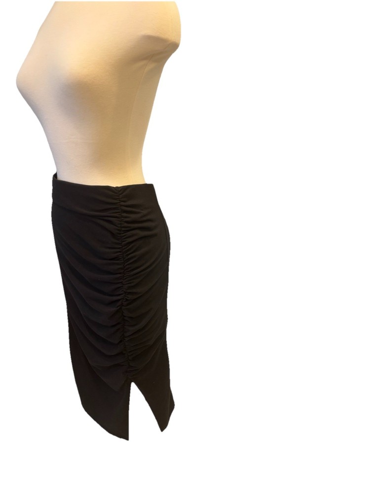 Women's Black Nine West Cotton Pencil Skirt With Rouged Slit Sz M