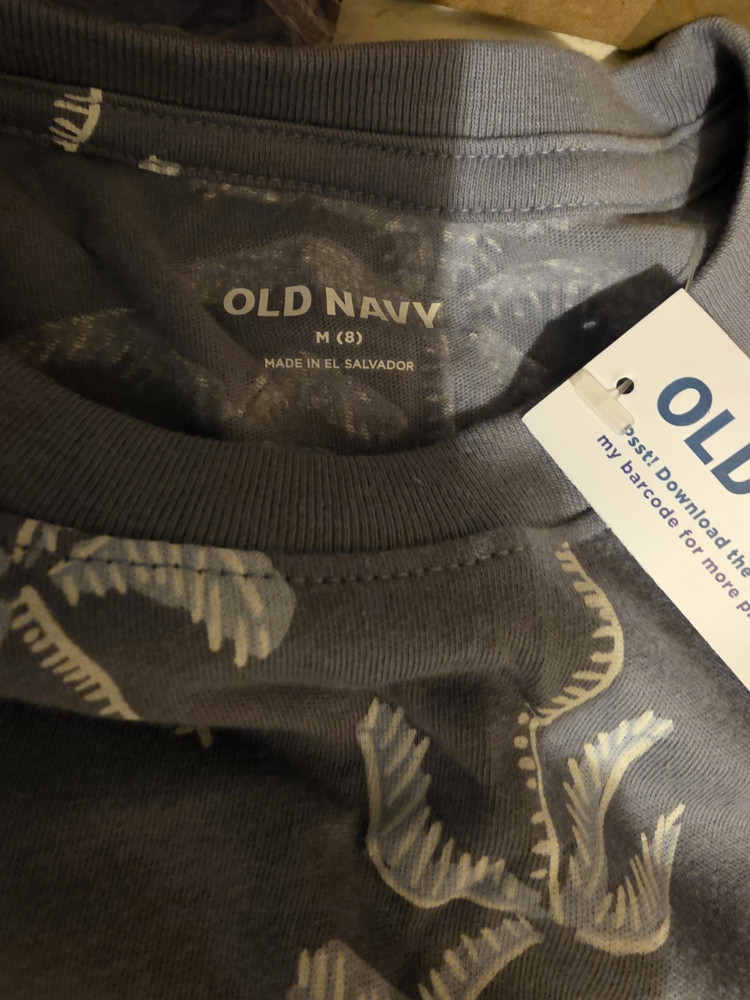 Old Navy Men's Gray Palm Tree Print Cotton Knit T-Shirt Size M Short Sleeve