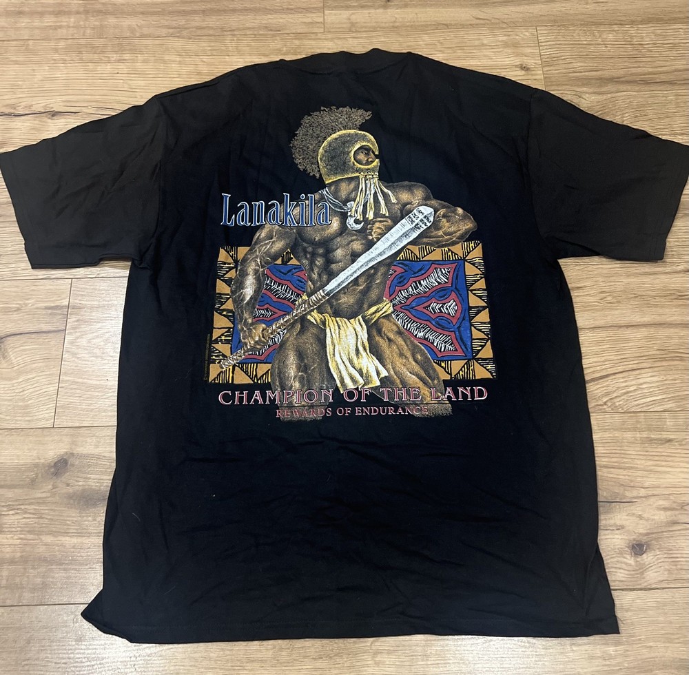 Vintage 90’s Hawaiian Strength Lanakila Ancient Warrior Shirt Large