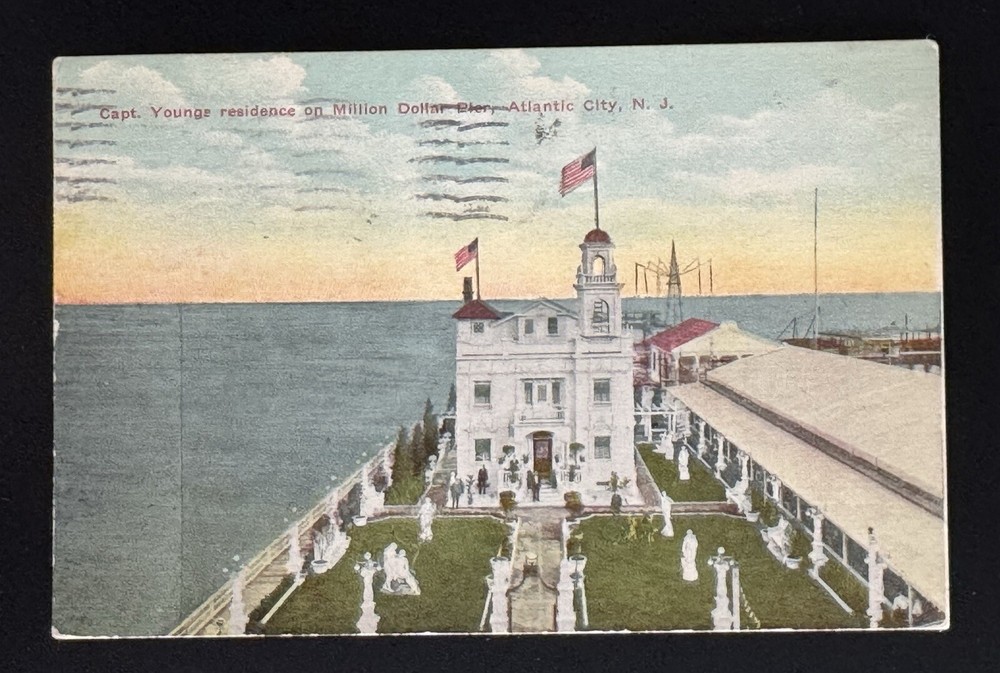 1908 Postcard Capt Youngs Residence Million Dollar Pier Atlantic City NJ