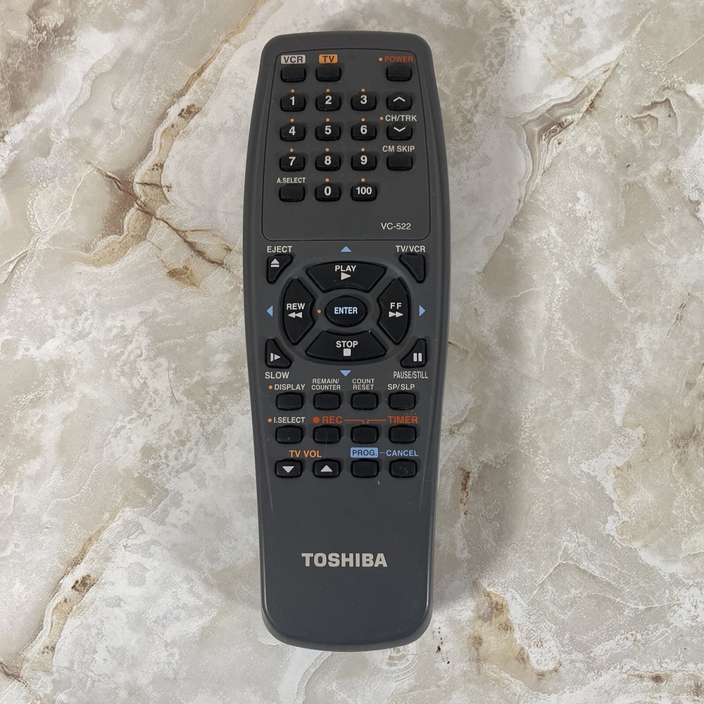 TOSHIBA VC-522 OEM AUTHENTIC REMOTE CONTROL FOR W-522 W-522C W-522CF D2-3(19)