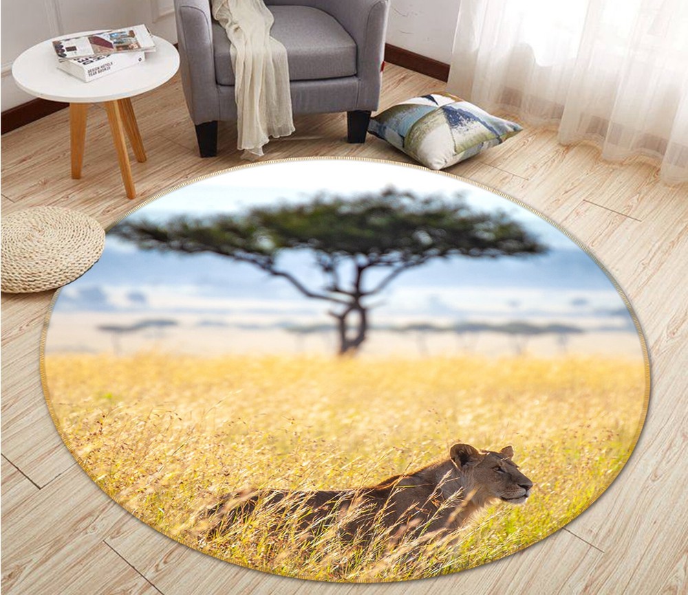 3D Prairie Lioness AHO186954 Animal Non Slip Rug Mat Elegant Photo Carpet Romy