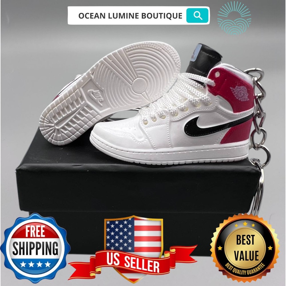 Air Jordan 3D Mini Sneaker Keychain, Basketball Sneaker Collectible, Box Options