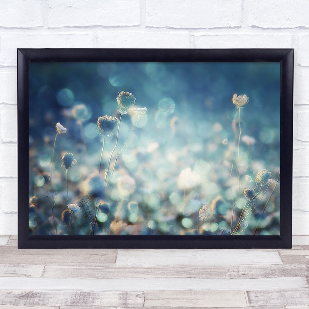 Diamonds Backlight Flowers Lens Flare Bokeh Pastel Colours Wall Art Print