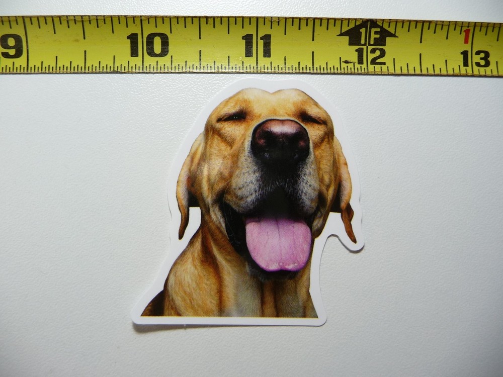 Funny Closed-Eyes Labrador Retriever Dog Decal Sticker Playful Pet Design