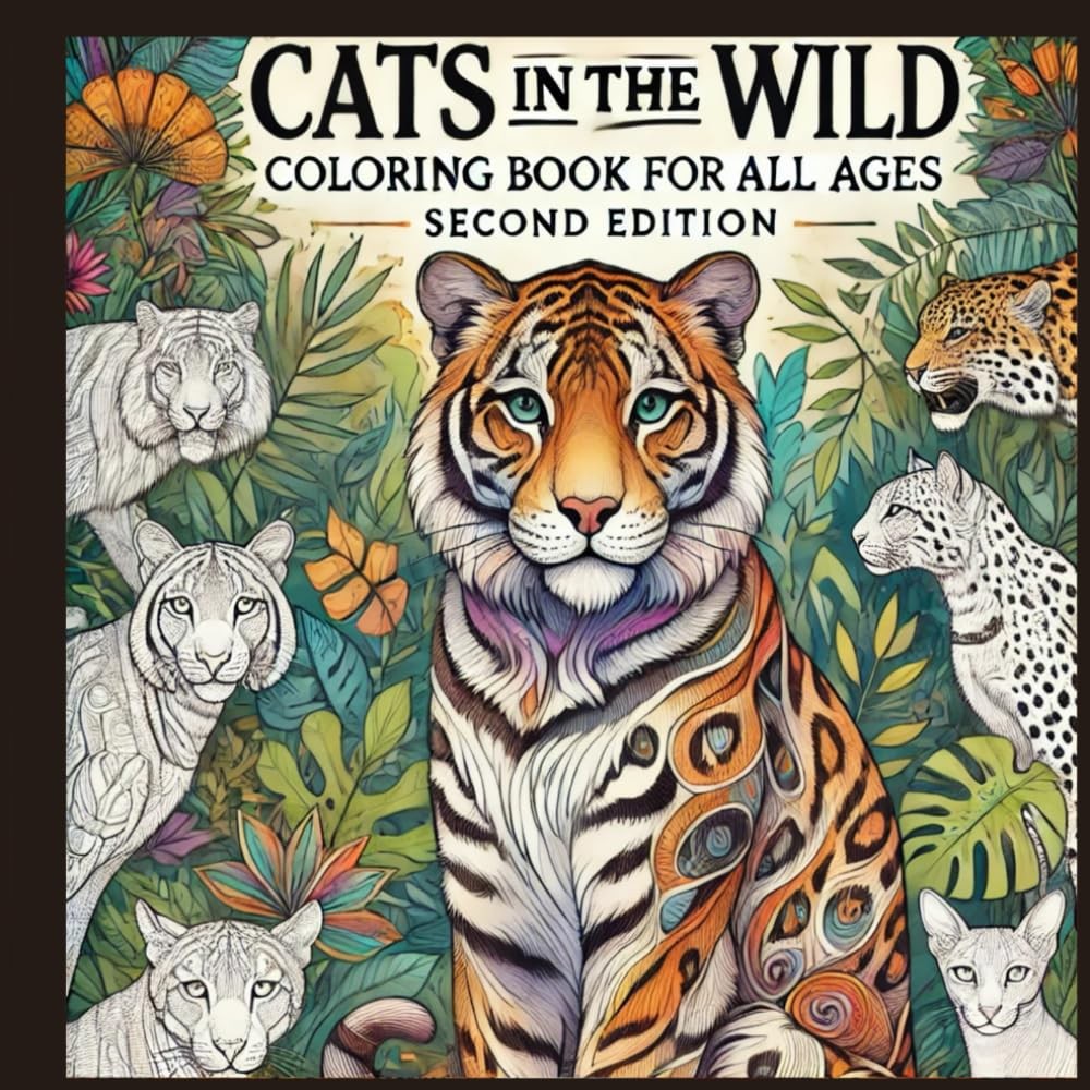 Cats in the Wild: Coloring Book for All Ages (Second Edition) (In the Wild: Colo