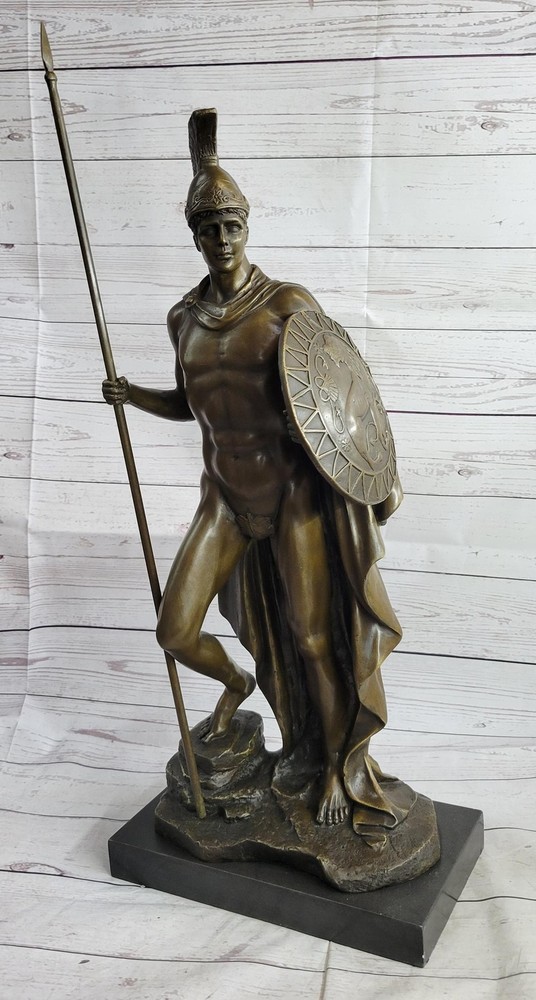 Greek Warrior Hero Achilles Hercules Odysseus Mythology Statue Sculpture Bronze-image