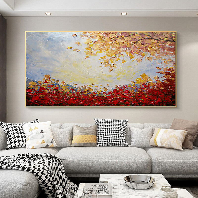 Beautiful Landscape Decorative Paintings 100% Handmade Abstract Canvas Oil