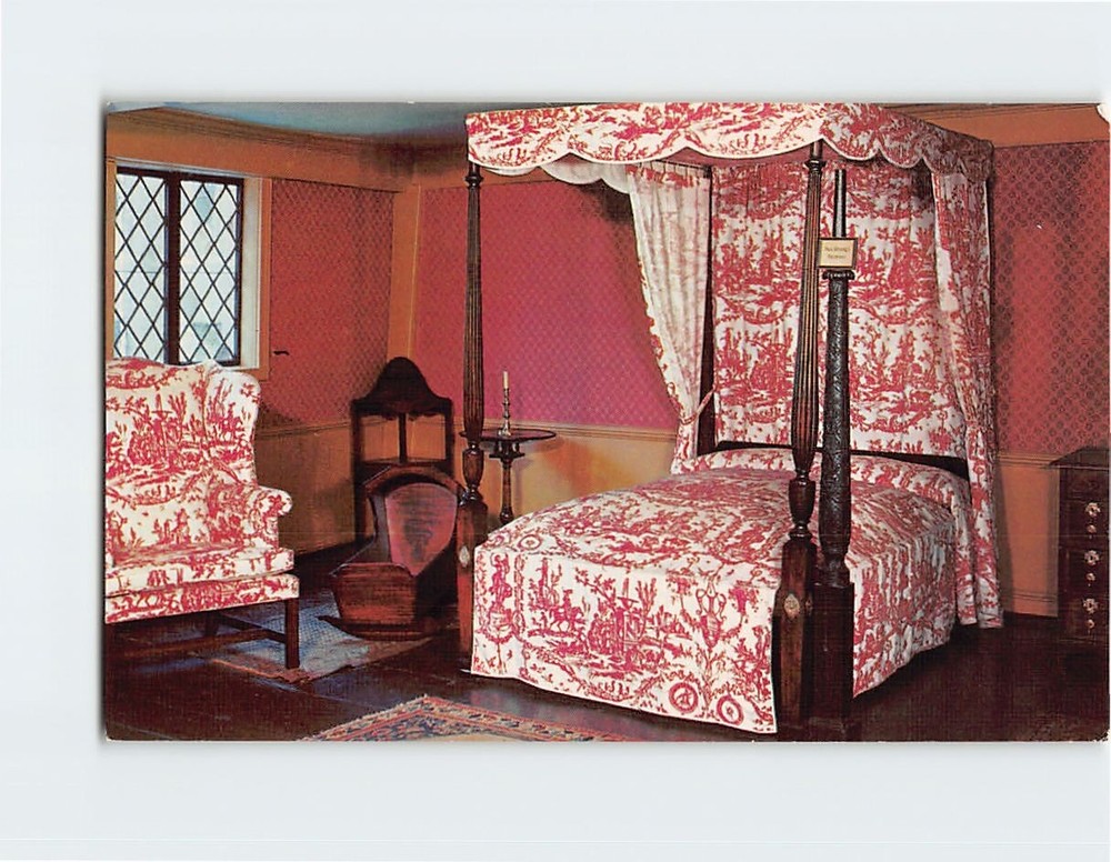 Postcard Bedroom Paul Revere House North Square Boston Massachusetts USA