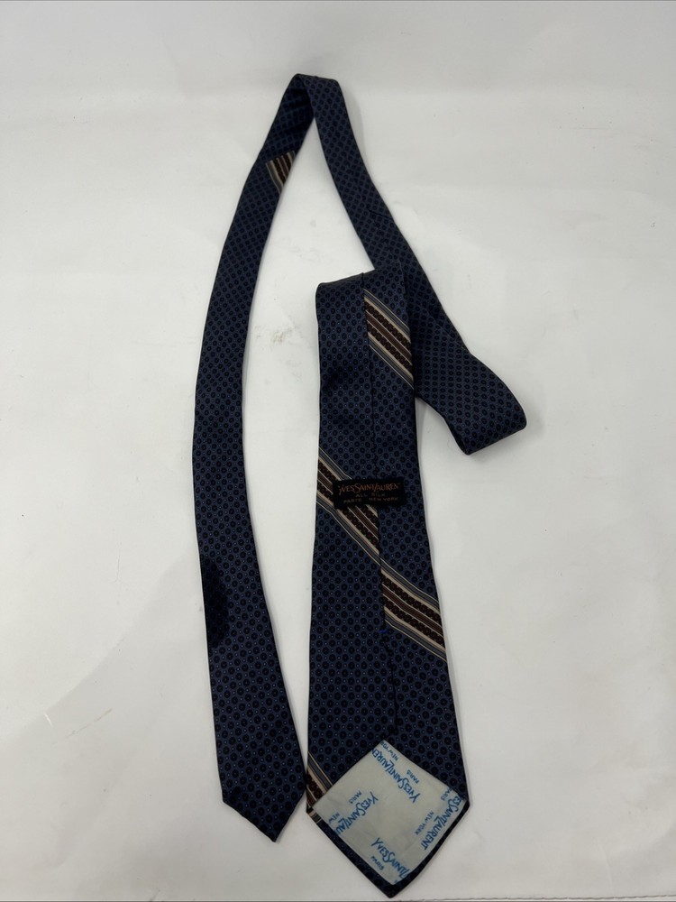 Yves Saint Laurent Men's Silk Tie Vintage Paris, 100% Silk Necktie YSL