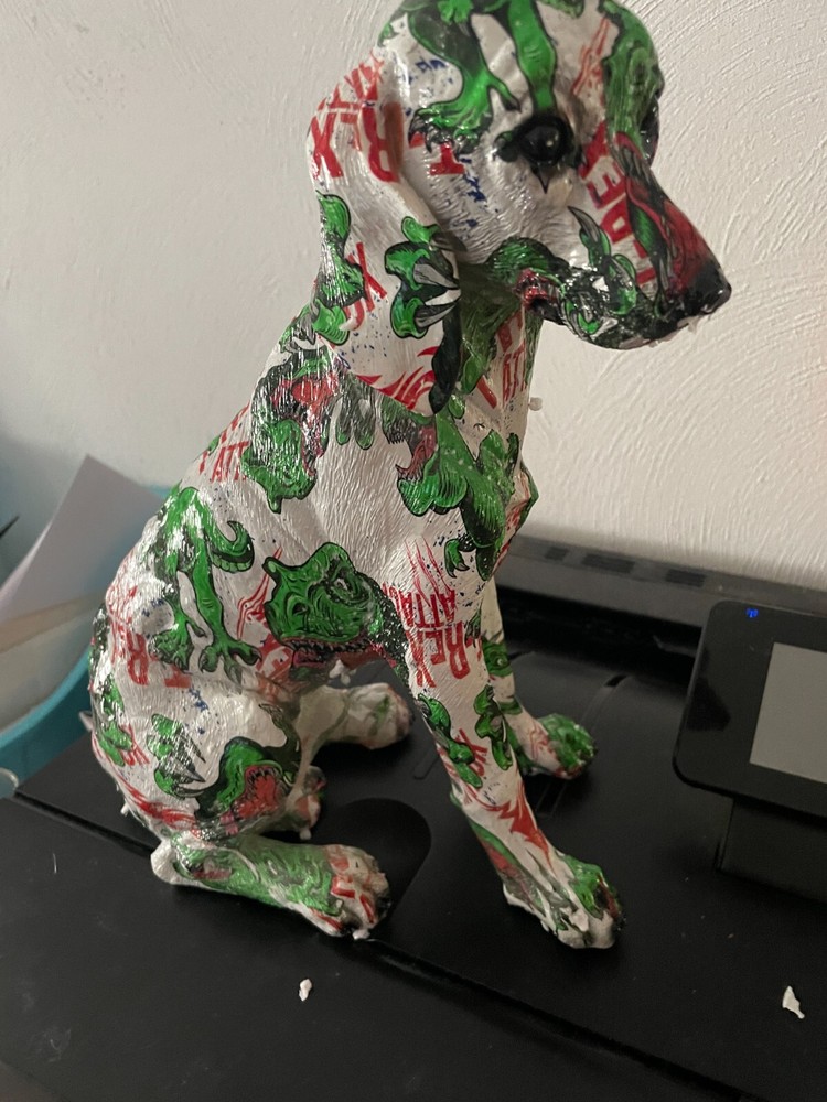 Graffiti Resin Abstract Labrador Figurine-image