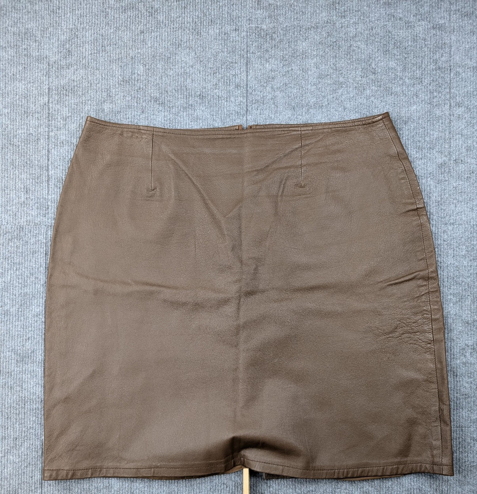 David Benjamin Leather Skirt Womens 18 Vintage Western Brown 90s Pencil Lined