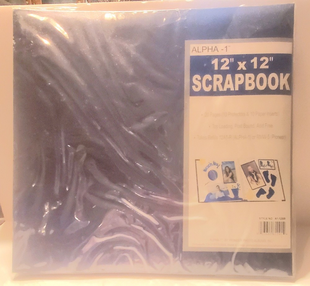 12x12 Dark Blue Acid-Free Scrapbook with 28 Bonus Pages-image