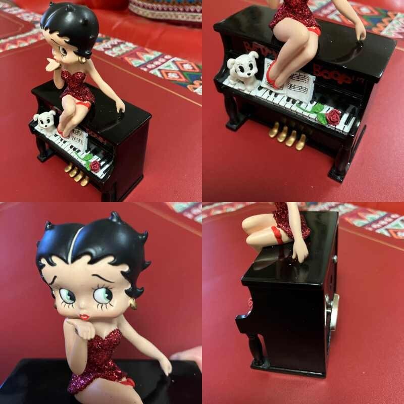 Vintage Betty Boop Piano and Dog Music Box Plays Beautiful Doll Song