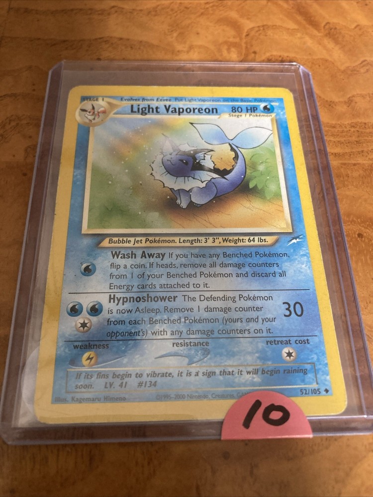 Pokemon 2000 Light Vaporeon Neo Destiny 52/105 Water/Psychic