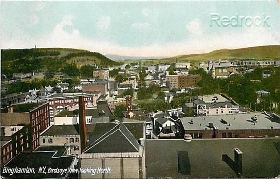 NY, Binghamton, New York, Birdseye View Looking North, Hugh C. Leighton No. 4190