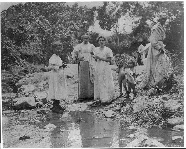 Group of Santiago refugees,El Caney,Cuba,1898,Spanish American War,women