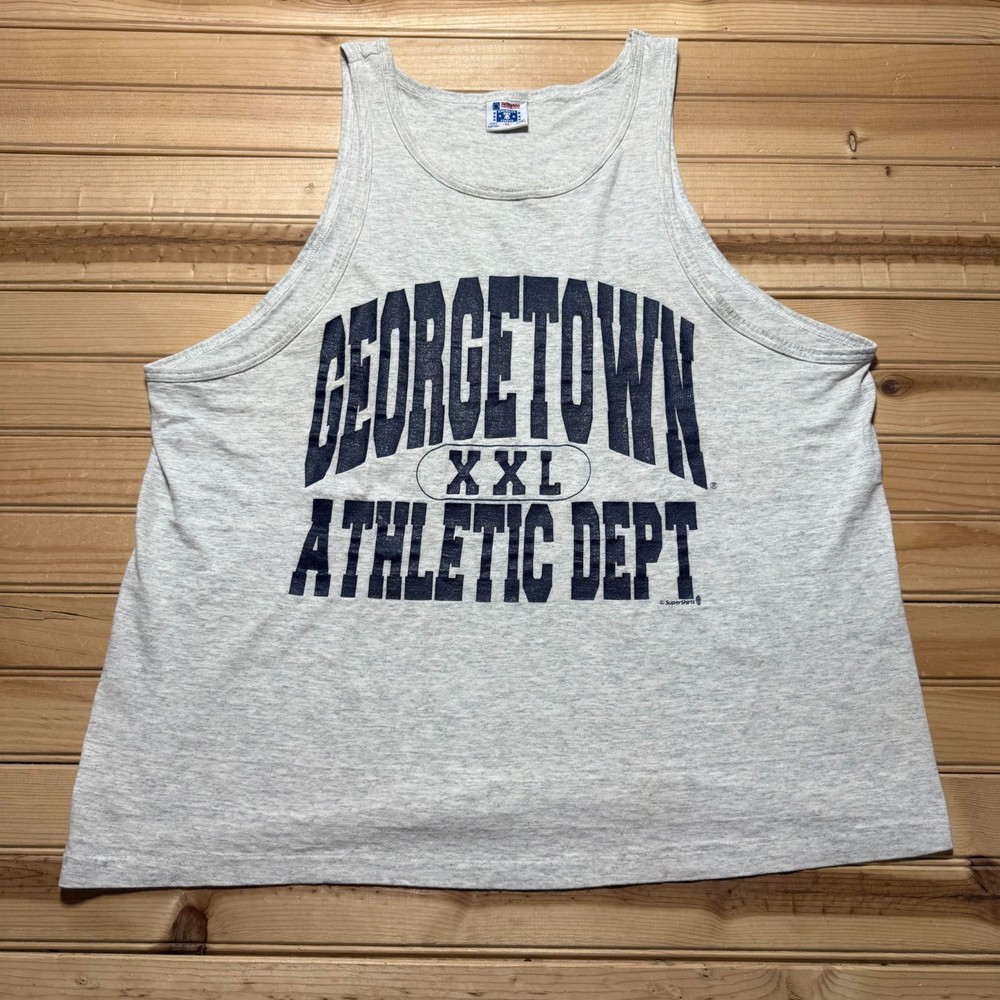 Vintage 90s Georgetown Hoyas Athletic Dept Heather Tank Top USA Made - Size XL