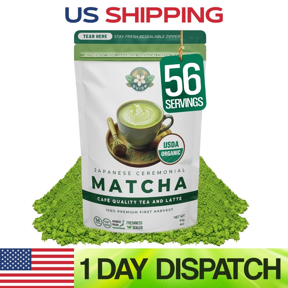 Ovida Ceremonial Matcha Green Tea Powder Japanese First Harvest Bulk 4oz