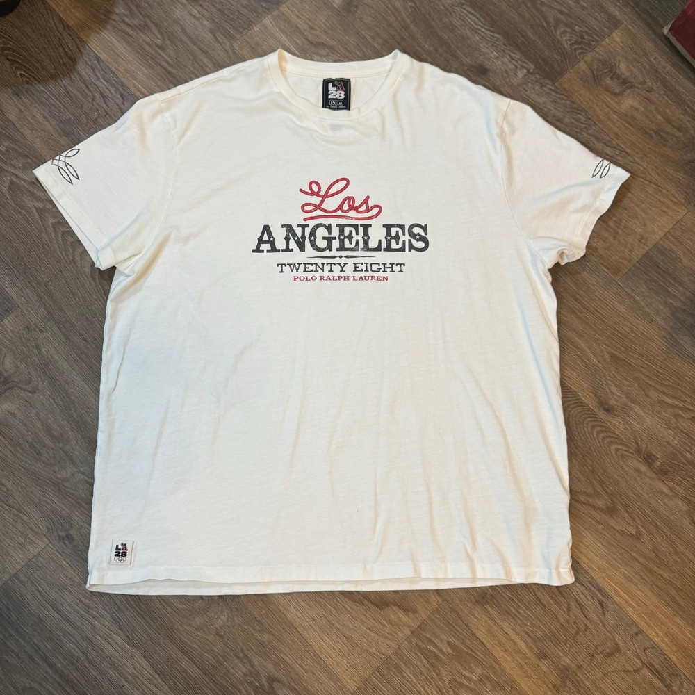 LA28 Summer Olympics Polo Ralph Lauren T-Shirt - White Single Stitch 26x30