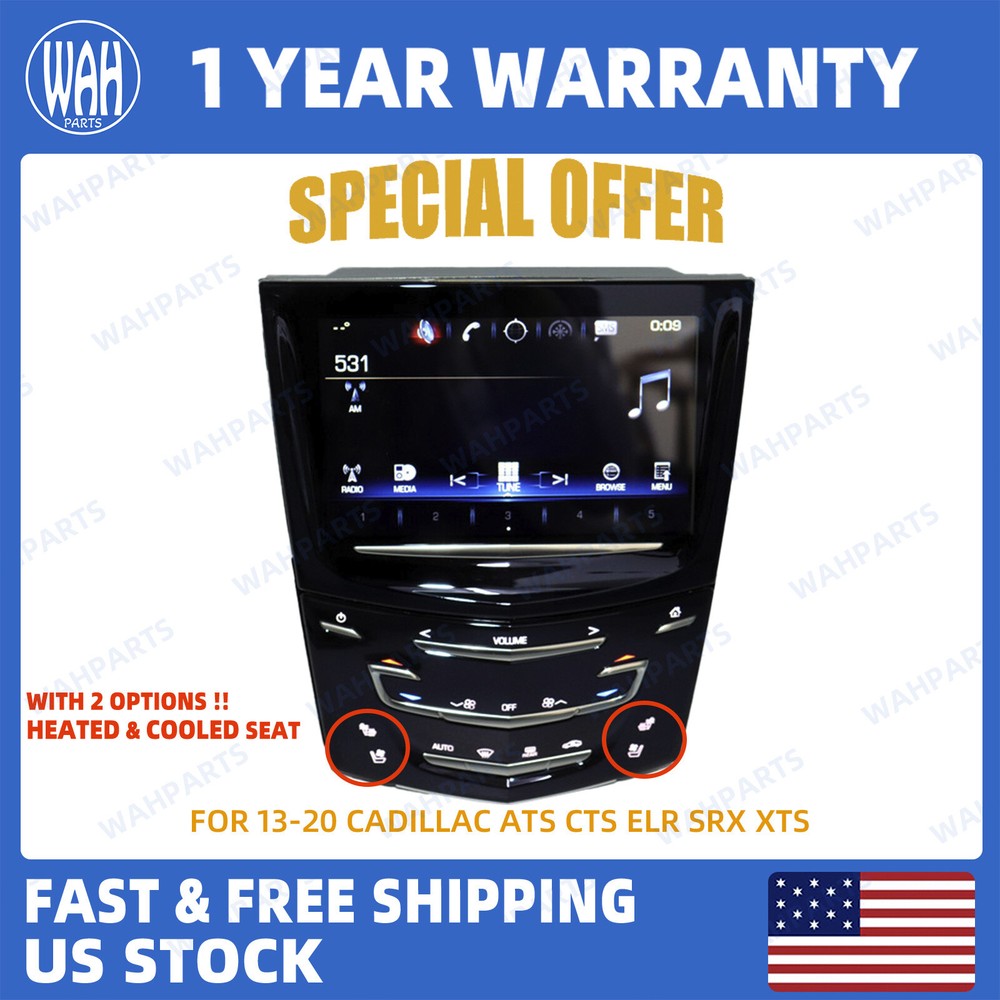 For Cadillac Escalade ATS CTS XTSCUE System Navigation Radio w/ Heated & Cooled