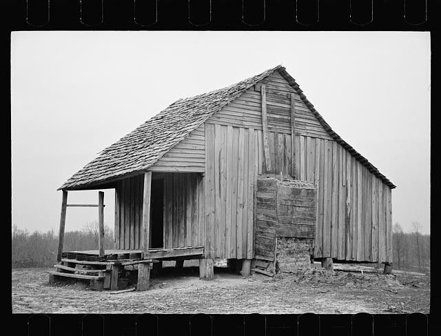 Photo:1930s Rustic Wooden Cabin Shack Rural Homestead Unfinished Barn