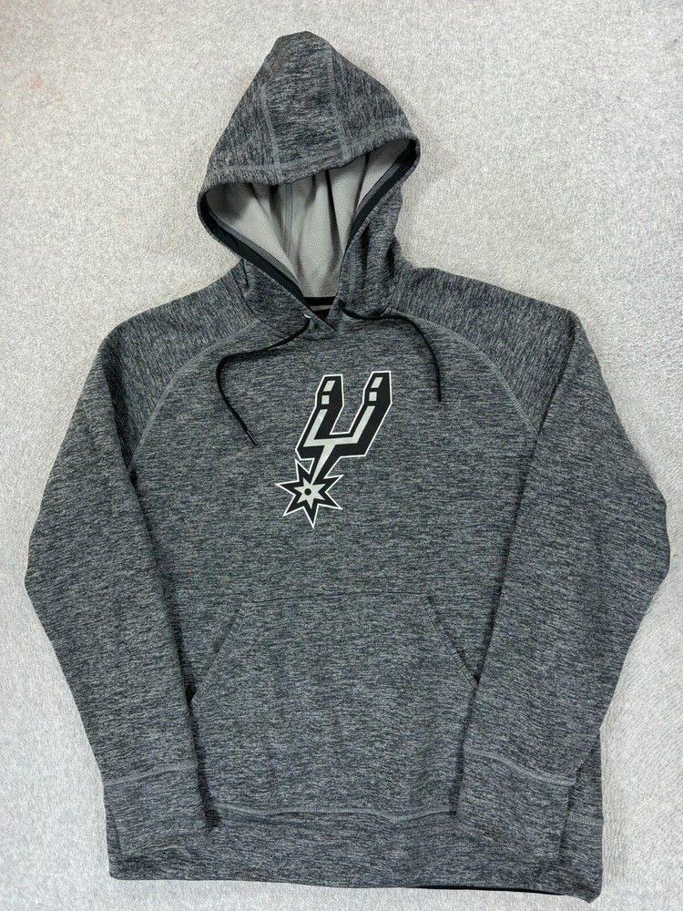 San Antonio Spurs Adidas NBA Basketball Hoodie Sweatshirt (Men's 2XL) Gray