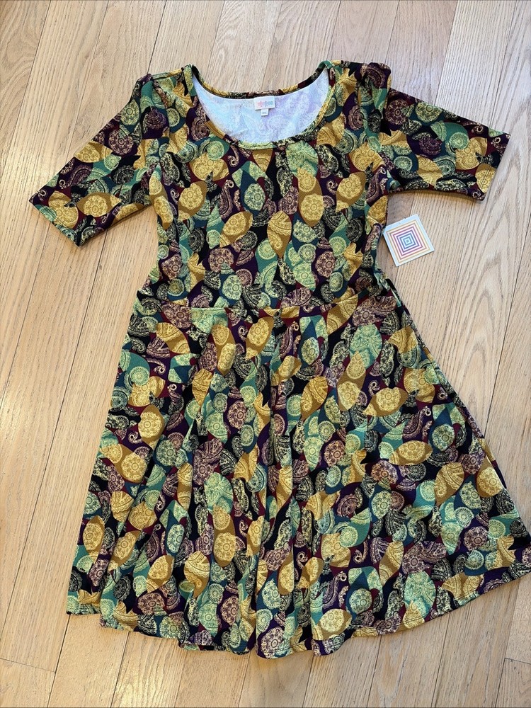 NWT LuLaRoe Nicole Dress Medallion Bohemian Textured Fit and Flare C20 3XL