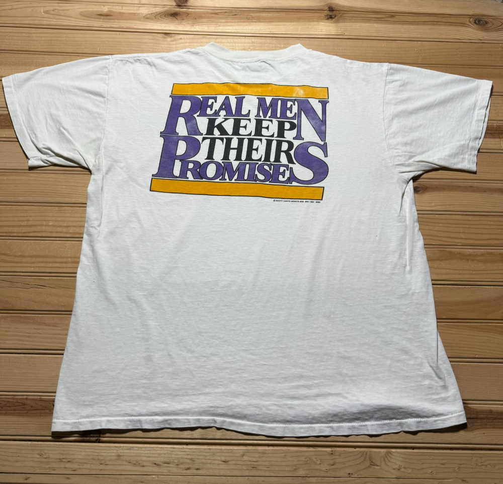 Vintage 90s Scott Vanyo Noah's Ark Real Men Keep Their Promises Jesus Shirt XL