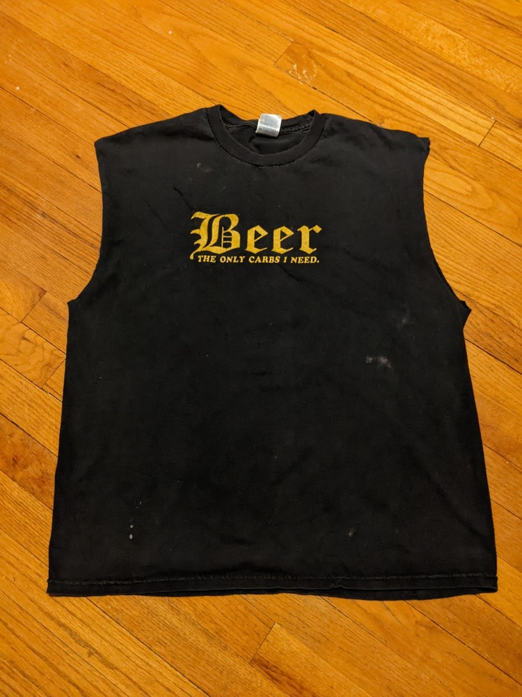 Vintage 90s Tennessee River Men's Beer Black Cut Off Tank Top sz XL